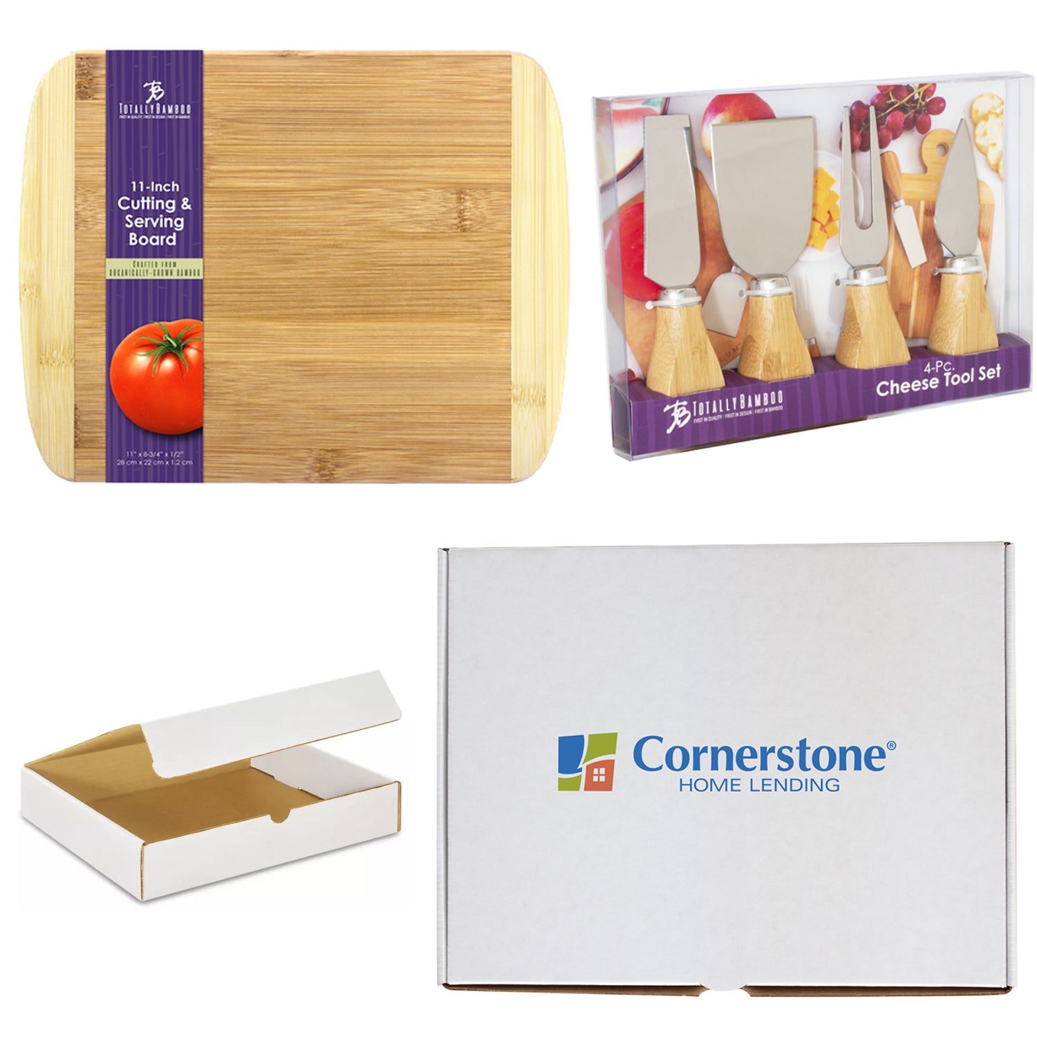 Bamboo Cutting Board & Cheese Knife Gift Set Eco Promotional Products